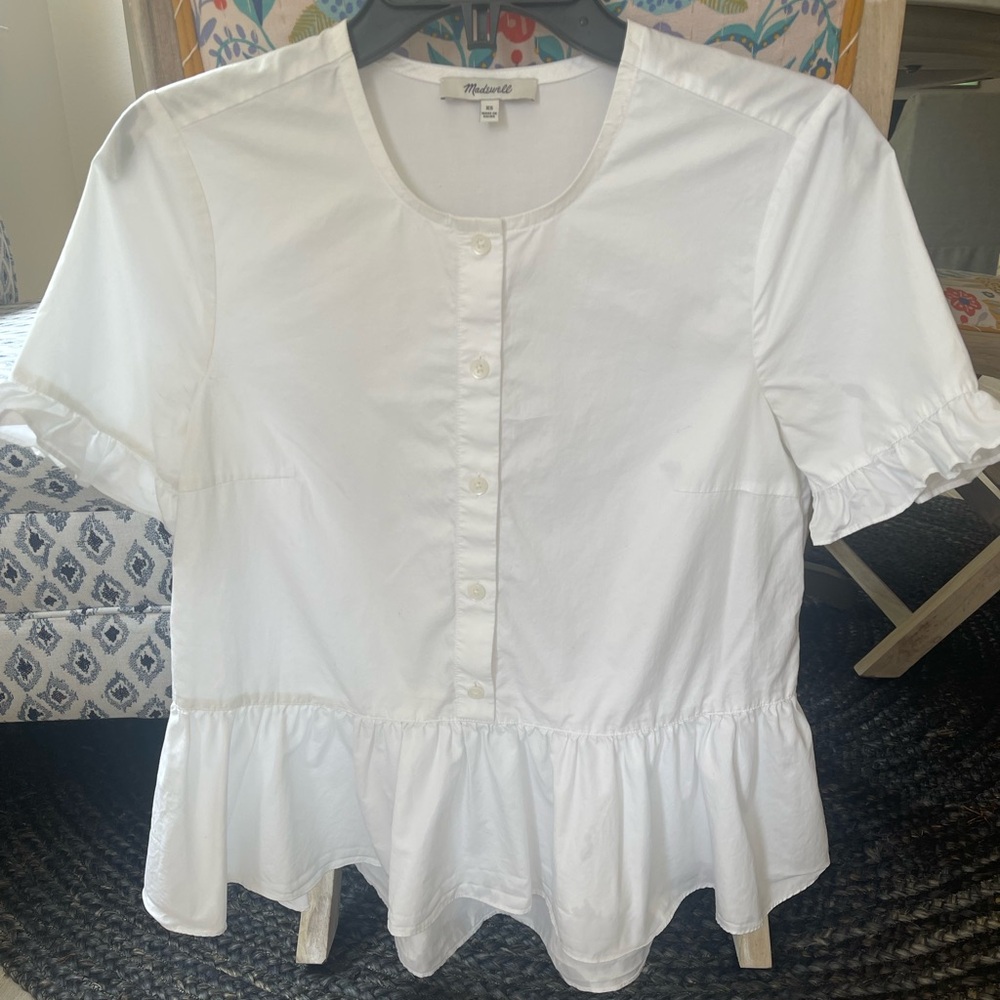 Madewell Studio Ruffle-Hem Top - Picture 2 of 8